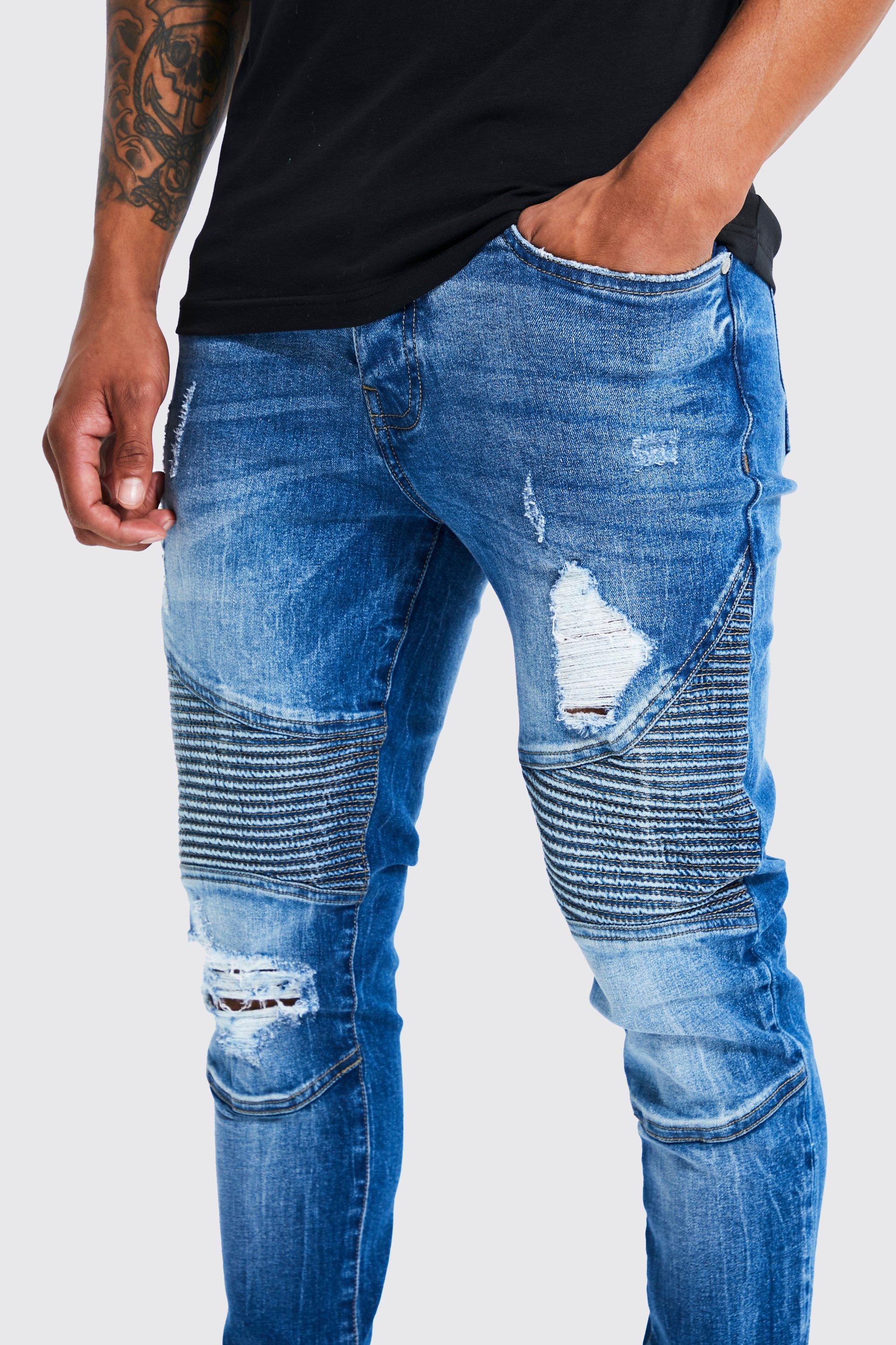 Skinny biker jeans store men